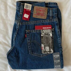 Levis 505 31x30 Blue Jeans New